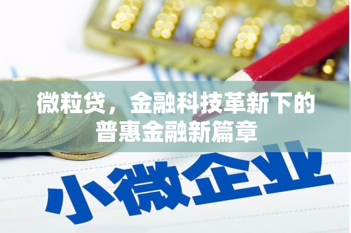 老河口微粒贷，金融科技革新下的普惠金融新篇章