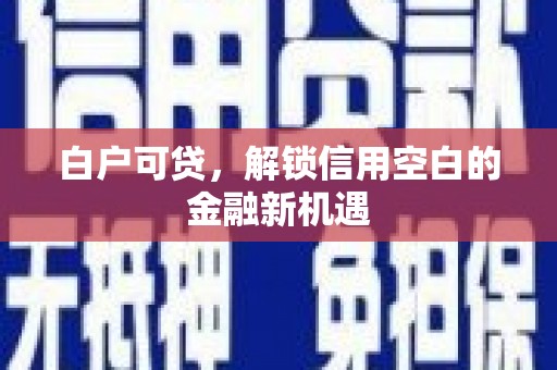 老河口白户可贷，解锁信用空白的金融新机遇