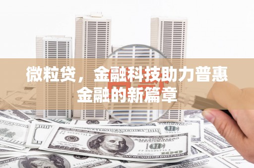 老河口微粒贷，金融科技助力普惠金融的新篇章