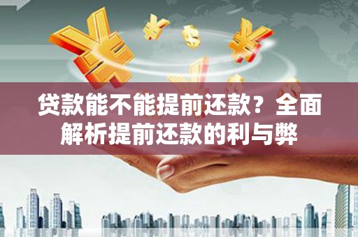 老河口贷款能不能提前还款？全面解析提前还款的利与弊